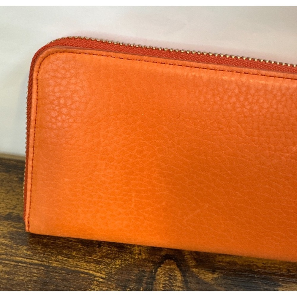 Shinola Detroit The Pocket Zip Wallet in Bold Orange Leather NEW $295 MSRP - Picture 11 of 16